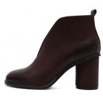 Brown High Round Heels Ankle Boots Shoes