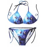 Blue Galaxy Universe Stars Two Piece Sexy Bikini Swimwear