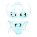 Blue Pokemon Cartoon Two Piece Sexy BIkini Swimwear