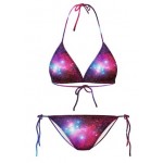 Purple Blue Galaxy Universe Stars Two Piece Sexy Bikini Swimwear