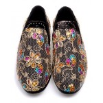 Black Colorful Sequins Mens Oxfords Loafers Dress Shoes Flats