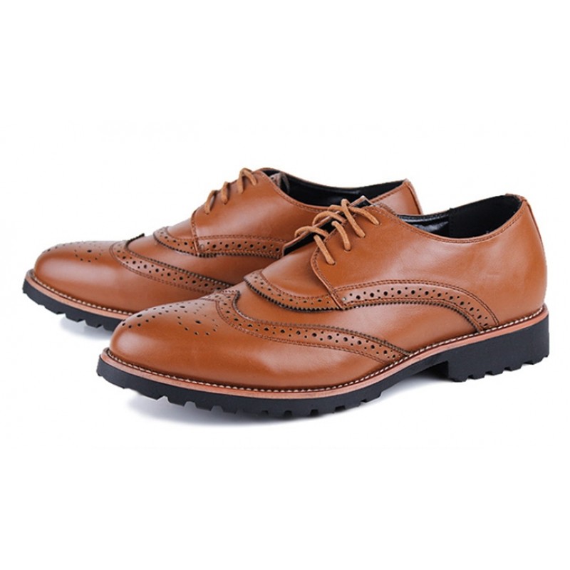 Handmade Italian Mens Color Orange Oxfords Dress Shoes Cowhide Hand Painted Leather Modello Tado Lace-Up
