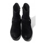 Black Suede Leather Vintage Pointed Head Mens Boots Bootie Shoes