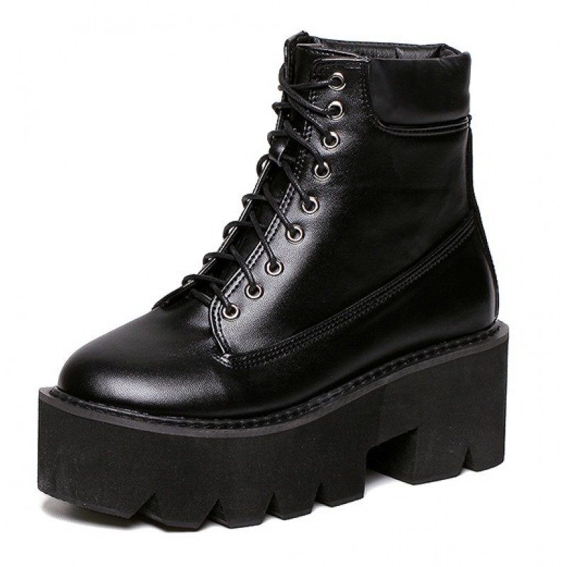 long black platform boots