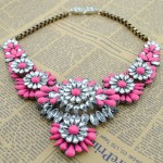 Pink Crystals Vintage Glamorous Bohemian Ethnic Necklace