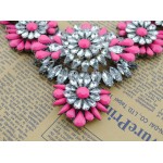 Pink Crystals Vintage Glamorous Bohemian Ethnic Necklace