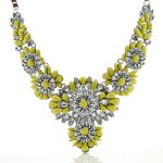 Yellow Crystals Vintage Glamorous Bohemian Ethnic Necklace