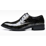 Black Gold Glossy Patent Flowers Lace Up Mens Oxfords Loafers Dress Business Shoes Flats