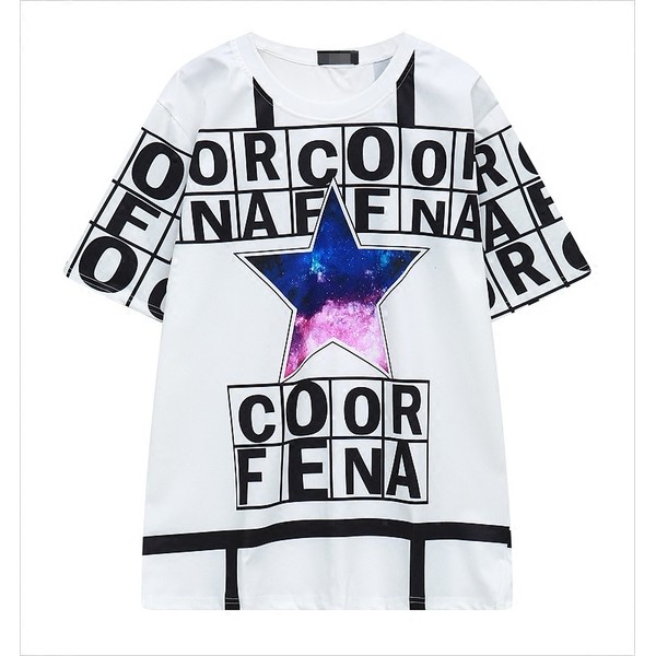 White Black Star Fena Short Sleeves T Shirt Top