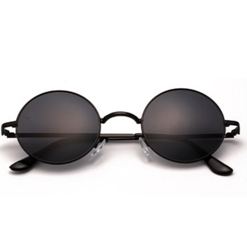 Black Round Circle Polarized Lens Vintage Sunglasses