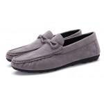 Grey Suede Mens Casual Loafers Flats Shoes