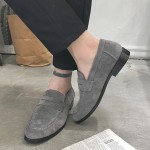 Grey Suede Point Head Flats Loafers Dapper Mens Dappermen Shoes