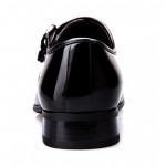 Black Patent Leather Glossy Side Lace Up Oxfords Flats Dress Shoes